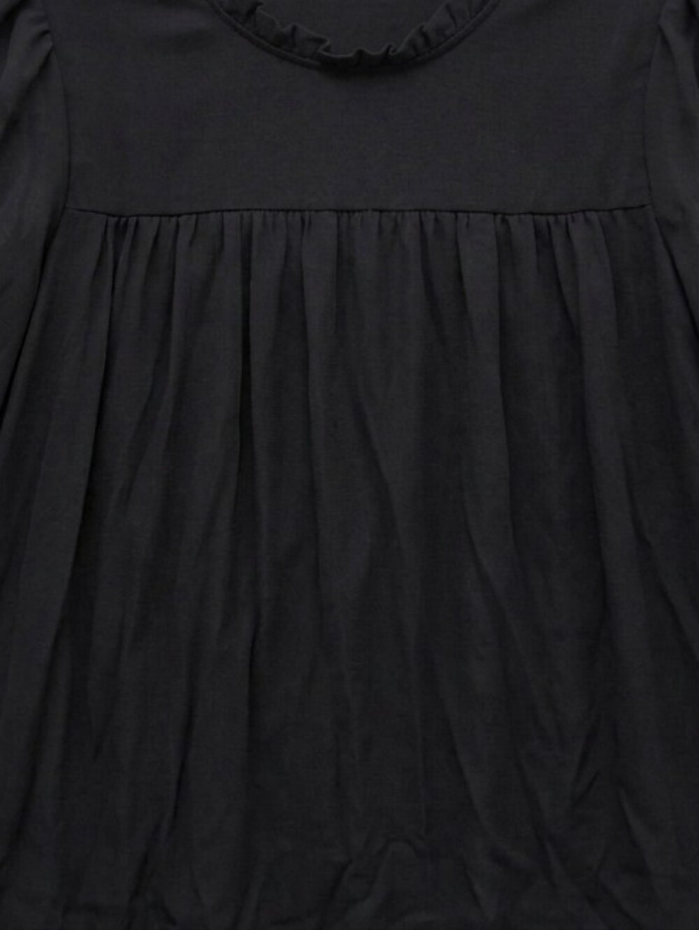 Kim & Cami Black Ruffle-Trim Short Sleeve Blouse Women's Large #231
